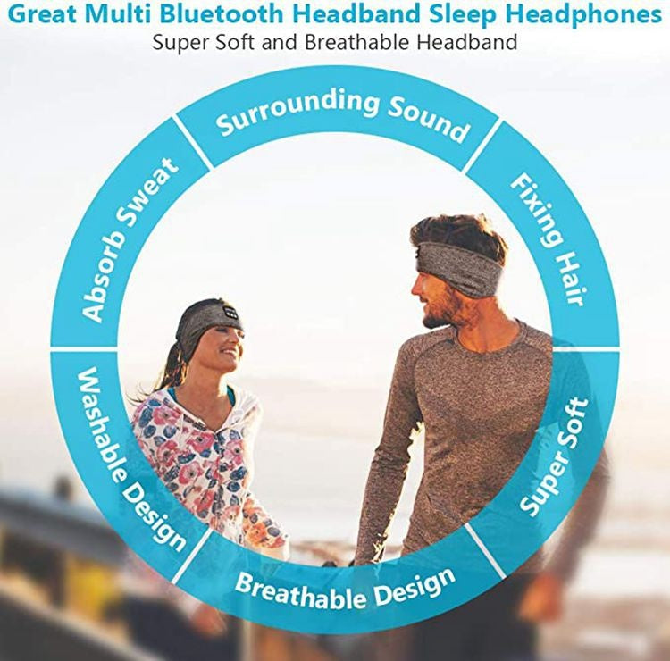 Wireless Sleep Headband Headphones – Soft Bluetooth Eye Mask