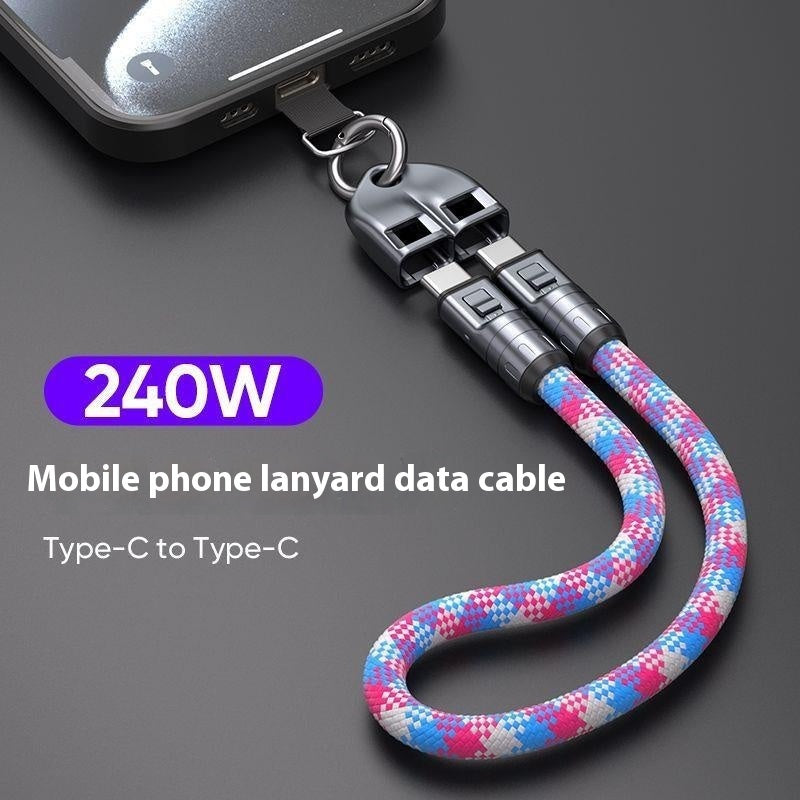 Rechargeable Mobile Phone Lanyard Data Cable Two-in-one