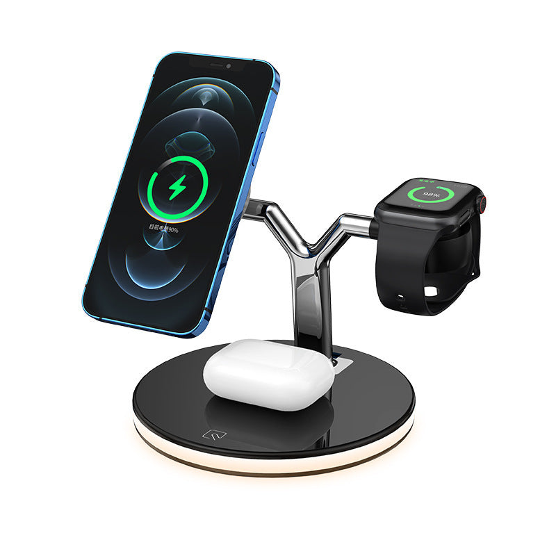3-in-1 Magnetic Wireless Charging Stand – 15W Fast Charging Dock