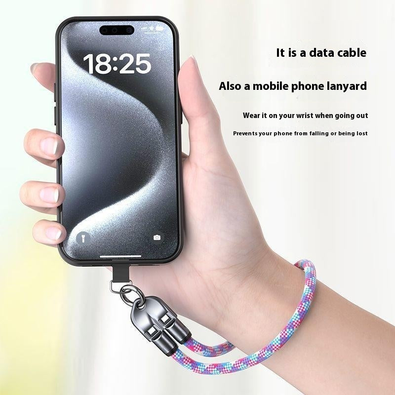 Rechargeable Mobile Phone Lanyard Data Cable Two-in-one